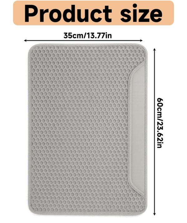 1 Pcs Cat Litter Mat, Double Layer,Waterproof Litter Trapping Mat,13.7 * 23.6 inches/35 * 60cm Litter Mat Double Layer Open Edge Design, Easy Clean Cat Mats for Hardwood Floors