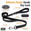 815tdRqDsgL._SL1500_.jpg Buraq 6FT Reflective Double Handle Dog Leash, Dual Padded Handles for Control & Comfort, Strong Clip Lead for Walking, Training & Safety