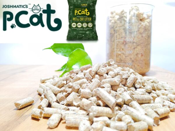 JOSHMATIC'S PCAT Premium Pinewood Cat Litter | 100% Natural, Flushable & Biodegradable | Superior Odor Control | Dust-Free | Eco-Friendly & Compostable Wood Pellets Cats & Small Pet (14.1KG/24L)