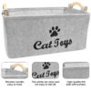 8172Ev0l9cL._SL1500_.jpg Toy Storage Basket, Toy Baskets for Storage, Large Folding Cat Toy Box Felt Pet Basket Felt Pet Toys Bin Perfect for Organizing Blankets and Food