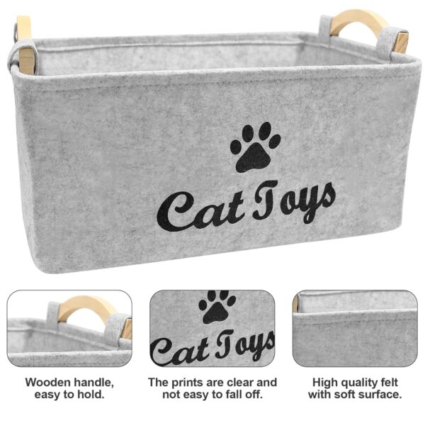 8172Ev0l9cL._SL1500_.jpg Toy Storage Basket, Toy Baskets for Storage, Large Folding Cat Toy Box Felt Pet Basket Felt Pet Toys Bin Perfect for Organizing Blankets and Food