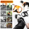Sunkizzrs® Dog Harness with Retractable Leash, Adjustable Dog Chest Belt with Reflective Strip (Orange, Medium)