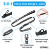 819AVUGN3hL._SL1500_.jpg 5-in-1 Dog Leash - 6 ft Heavy Duty Shock Absorbing Bungee Dog Leash || Highly Reflective Belt with Traffic Handle || Military Grade Metal Clip || Car Seatbelt Buckle (Black)