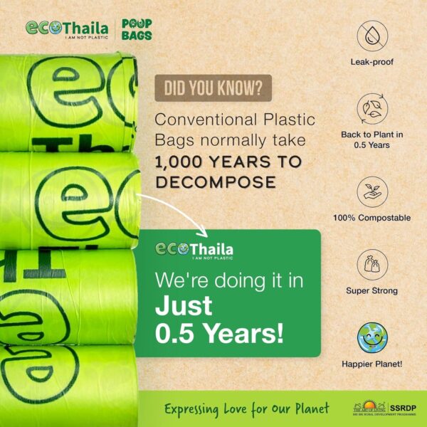 Compostable Poop Bags for Dogs & Cats | Pack of 8 (120 bags) | Biodegradable & Eco-Friendly | Waste/Litter Poop Bag | Strong & Leak-Proof Potty Picker | Green Colour - 9 x 13 Inches