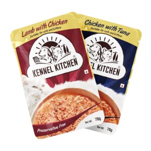 Kennel Kitchen Premium Cat Variety Pack - Chicken & Tuna, Lamb & Chicken in Gravy - Adult & Kitten Wet Food (6 x 70g)