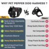 Premium Dog Harness - Military Standard Metal Buckles || Free Velcro Patches || No-Pull Dog Vest || Breathable Mesh || Oxford Fabric || For All Dog Breeds (Black, L), Large