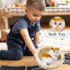 Cute Cat in Basket Toy – Plush Cat with Wool Ball for Kids, Realistic Sitting Cat Pet Toys for Girls & Boys Home Décor & Gifting