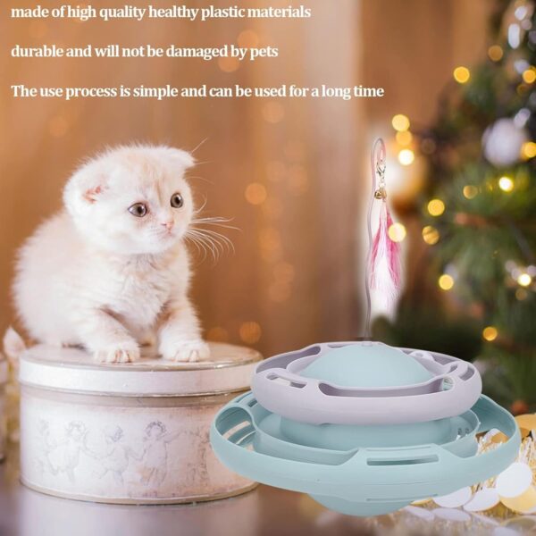 Foodie Puppies Interactive Tower Track Roller for Cats and Kittens (Frenzy Tower Toy) | Feather Bell Teaser & Colorful Balls | Turntable Puzzle Toy for Mental and Physical Exercise (Color May Vary)