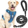 FYA Dog Harness With 1.5M Rope, No-Pull Reflective Pet Vest FYA Dog Harness With 1.5M Rope, No-Pull Reflective Pet Vest Harness, No-Pull Pet Harness, Reflective No-Choke Pet Oxford Vest With Easy Control Handle For Midium Large Dogs,Lake Blue