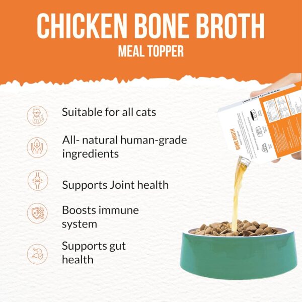 81EXkwft-xL._SL1500_.jpg Goofy Tails Bone Broth for Cats Variety Combo 200 ml (100 ml X 2 Pack), Chicken, Sea Food, Human Grade, Preservative Free, Gut Friendly Cat Food Topper, Cat Supplements with Natural Collagen