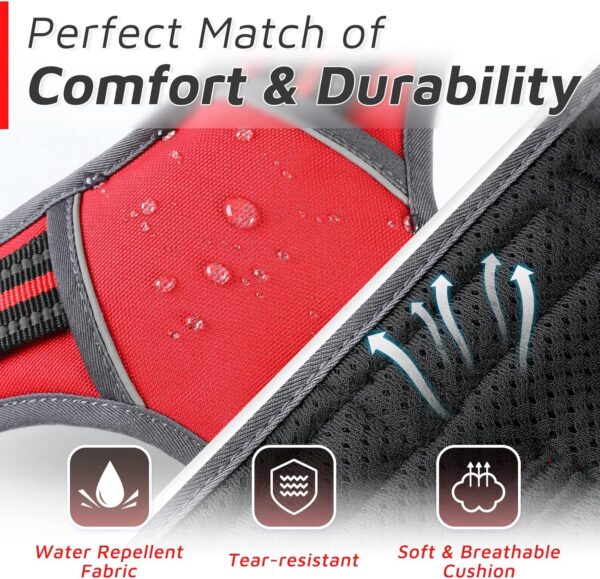 No Pull Dog Chest Belt Harness, Comfortable & Adjustable Size for 24-35 Kg Pet (Red, Large)