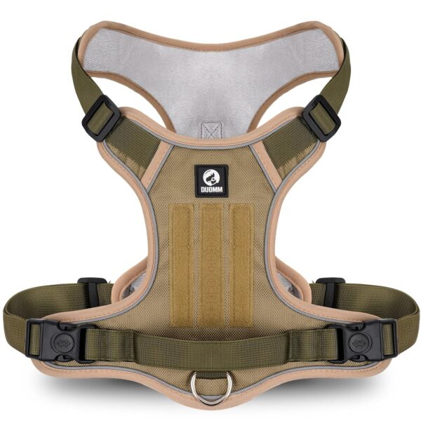 PetVogue Dog Harness for Small Dogs No Pull; Reflective Dog PetVogue Dog Harness for Small Dogs No Pull; Reflective Dog Vest Harness, Adjustable Pet Harness with 2 Leash Clips, No Choke Dog Vest with Loop Panels, Dog Harness with Easy Control Handle, Khaki