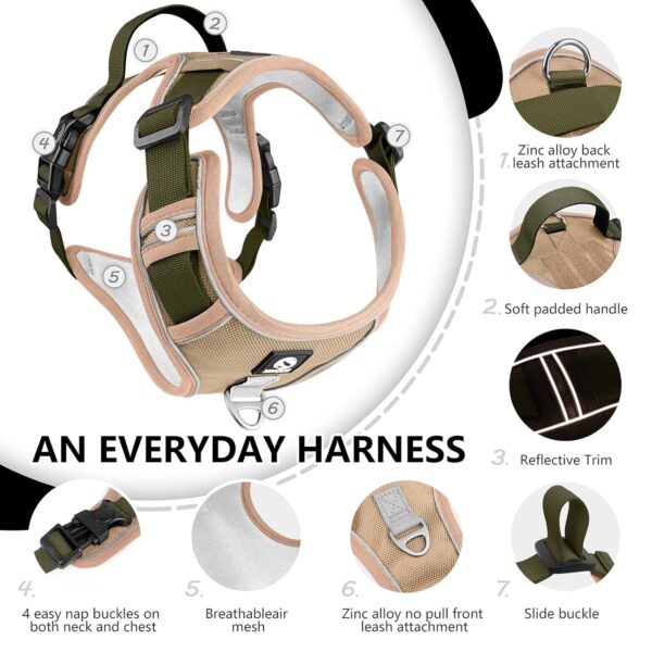 FYA Dog Harness with 1.5M Leash Set,No-Pull Reflective Pet Vest Harness, Adjustable Waterproof Oxford Fabric Dog Vest with Handle,Easy Control for Medium Large Dogs