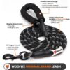 81IGrbrsyuL._SL1500_.jpg Wooflix Heavy Duty Nylon Dog Leash | Anti Slip Padded Handle Long Dog Leash | Highly Reflective Leash for Dogs | Dog Rope for Medium & Large Dogs | Dog Training Leash | (Black, 6.5 Feet Long)