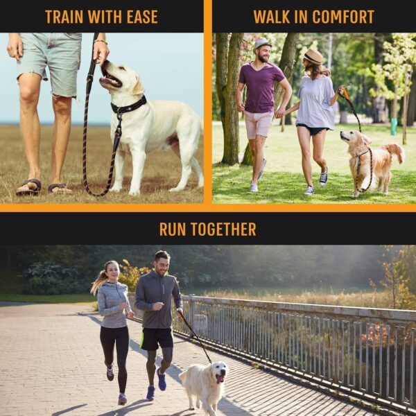 81IHxLx-DcL._SL1500_.jpg ACTIVE PETS Strong Dog Rope Leash with Soft Comfortable Padded Handle and Highly Reflective Threads, Dog Leash for Small Medium and Large Dogs, Puppy Leash for Training Running and Walking (Orange)