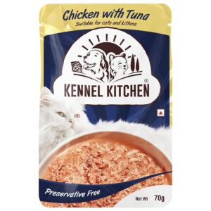 Kennel Kitchen Chicken with Tuna in Gravy, 70g (Pack of 12) | Wet Cat Food for Adult Cats and Kittens | Premium Cat Gravies with Natural Ingredients | Preservative Free