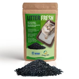 Goofy Tails Cat Litter Activated Charcoal Deodorizer 200g|Cat Litter Accessories for Odour Free Cat Litter Box| Cat Box Odour Eliminator| Ideal Topper for Cat Litter Sand| Cat Litter Box Deodorizer