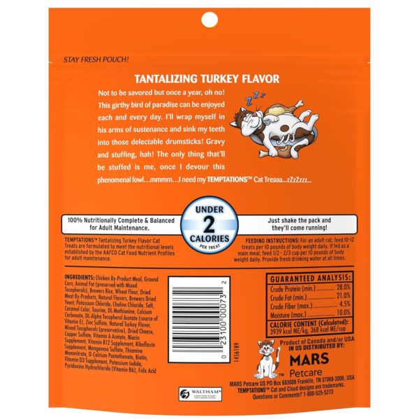 Whiskas Temptations Treats for Cats Mega Bag Tantalizing Turkey Flavor, 6.3 Ounce (Pack of 10)