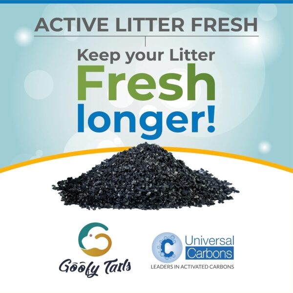 Goofy Tails Cat Litter Activated Charcoal Deodorizer 200g|Cat Litter Accessories for Odour Free Cat Litter Box| Cat Box Odour Eliminator| Ideal Topper for Cat Litter Sand| Cat Litter Box Deodorizer