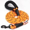 Wooflix Heavy Duty Nylon Dog Leash | Anti Slip Padded Wooflix Heavy Duty Nylon Dog Leash | Anti Slip Padded Handle Long Dog Leash | Highly Reflective Leash for Dogs | Dog Rope for Medium & Large Dogs | Dog Training Leash | (Orange, 5 Feet Long)