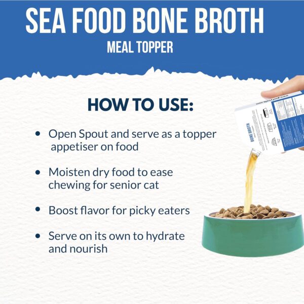 81KGakKFjL._SL1500_.jpg Goofy Tails Sea Food Bone Broth for Cats 1000ml (100ml X 10 Pack), Human Grade, Preservative Free,Gut Friendly Cat Food Topper, Cat Supplements with Natural Collagen