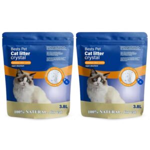 Foodie Puppies Silica Crystal Cat Litter - 3.8L (Pack of 2) | Odor Control and High Absorption | Non-Clumping, Deodorizing and Continuous Freshness | Natural and Low Dust