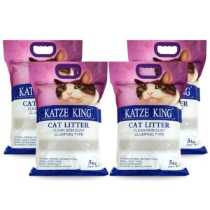 Foodie Puppies Katze King 5 Kg Cat Litter with Apple Fragrance - (Pack of 4) | Clean Non-Dust Clumping Type Exclusive Scoop-able with Odour Control