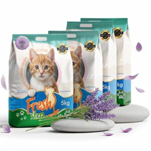 Fresh Step Lavender Flower Scented Cat Litter – 20kg | Ultra Absorbent, Quick Clumping, Odor Control, Dust-Free Formula for Cats