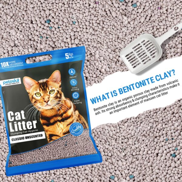 Cat Litter 20kg | 100% Natural Bentonite Clay | Rapid Clumping, Odour Lock, Low Dust, Gentle on Paws | Premium Absorbent Cat Litter for All Breeds | Pack of 4