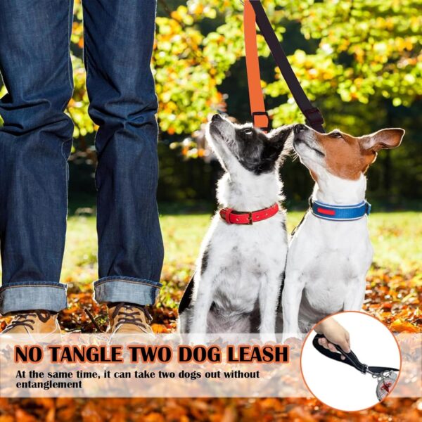 Double Dog Leash,No Tangle Dual Leash Walker,Double Dog Reflective Lead Splitter for Daily Walking Training of Medium to Large Dogs Dual Dog Lead No Tangle