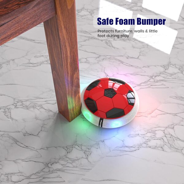 Mirana C-Type USB Rechargeable Battery Powered Hover Football Indoor Floating Hoverball Soccer | Air Football Smart | Made in India Fun Toy Best Gift for Kids Boys and Girls 2-10 Years (Red)