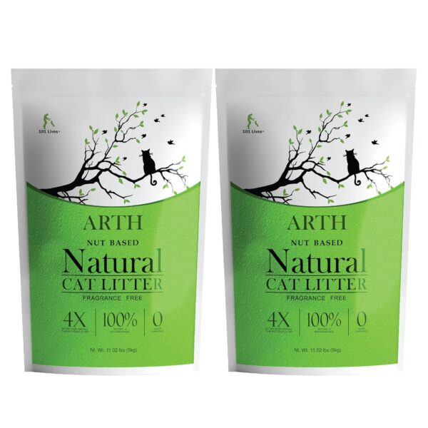 Arth Cat Litter - Walnut by 101 Lives | 9.4 kg | Ultra Odor Control |100% Natural | Clumping | Eco-Friendly