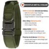 WOOFLIX Metal Dog Collar For Training & Walks|Nylon Collar With Tactical Metal Buckle & D-Ring For Medium & Large Dogs|Dog Collar For Medium & Large Dogs (Extra Large, Army Green) - 25 X 5 Cm