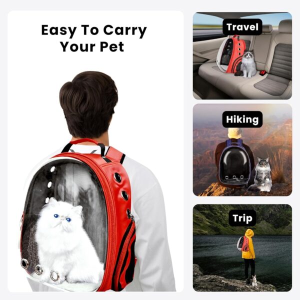81OmgqQA24L._SL1500_.jpg Buraq Astronaut Lite Pet Carrier Backpack, Designed with Breathable Space, Ventilated Cat Bag, Comfortable Cat Carrier for Outdoor Use