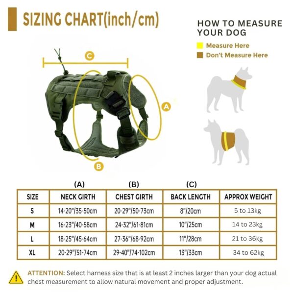 81OuDtVuDbL._SL1500_.jpg HANK Tactical Dog Harness - No Pull Heavy Duty - 1600D Oxford Nylon - Adjustable Dog Chest Belt - 2 Metal Buckle - Dog Vest for Training, Walking & Outdoor Adventure (Tactical Green, S - Harness)