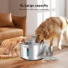 Motion Sensor Stainless Steel Pet Water Fountain for Cats & Dogs - 4L, Wireless, Battery Operated, 3 Modes Operation - Sensor, Timer & Continuous Flow, Triple Filtration System, 12M Warranty