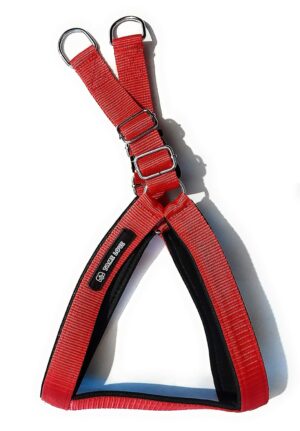 Adjustable Dog Harness – Breathable, Padded Chest Belt for Adult Adjustable Dog Harness – Breathable, Padded Chest Belt for Adult Dogs of All Breeds | No-Pull, Choke-Free Pet Harness for Walking, Training, Running (Red, 1.25 Inch)