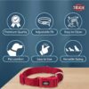TRIXIE Nylon Premium Dog Collar Belt, Stylish Design, Adjustable Webbing Tape, Strain Relief, With Leash Connector, Neck Collar For Dogs, 35-55 Cm (M-L, Red)