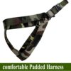 RvPaws 1.25 Inch Width Dog Army Print Adjustable Harness and Leash for Maxi and Large Breed Dog Body Harness Military Design Heavy Hook (X- Large)