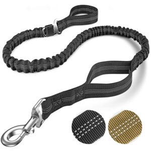 FYA Tactical Heavy Duty Bungee Dog Leash for Medium Large FYA Tactical Heavy Duty Bungee Dog Leash for Medium Large Breed Dogs - No Pull Shock Absorption With Car Seatbelt, 6 Feet Training Leash