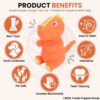 81StROy9y2L._SL1500_.jpg Foodie Puppies Dog Squeaky Chew Latex Rubber Toy - (Orange T-Rex) for Small Dogs & Puppies | Durable, Soft, Animal Design, Fetch & Chew Safe Play Toy | Reduce Separation Anxiety