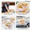 Cute Cat in Basket Toy – Plush Cat with Wool Ball for Kids, Realistic Sitting Cat Pet Toys for Girls & Boys Home Décor & Gifting