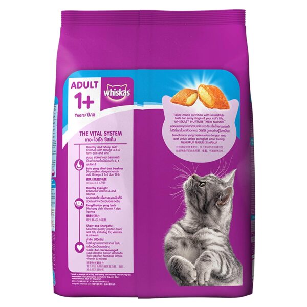 81T0bh80tKL._SL1500_.jpg Whiskas Adult (+1 Year) Dry Cat Food, Ocean Fish Flavour, 3kg Pack & Whiskas Adult (+1 Year) Dry Cat Food, Mackerel Flavour, 3kg Pack