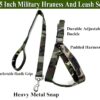 RvPaws 1.25 Inch Width Dog Army Print Adjustable Harness and Leash for Maxi and Large Breed Dog Body Harness Military Design Heavy Hook (X- Large)