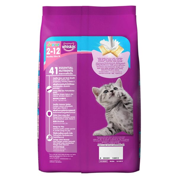81TSASXoWWL._SL1500_.jpg Whiskas Kitten (2-12 Months) Dry Cat Food, Ocean Fish, 1.1kg Pack and Kitten (2-12 Months) Dry Cat Food, Ocean Fish, 450g Pack