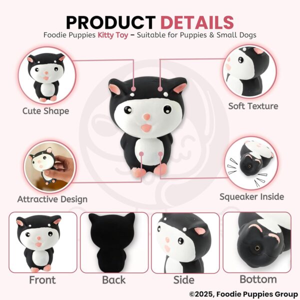 81UE-DOJDL._SL1500_.jpg Foodie Puppies Natural Latex Rubber Squeaky Black & White Puppy Toy | Suitable for Small Dogs (0-10kgs) | Animal Design, Fetch & Chew Safe Play Toy