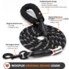 81Vqx6Rk6DL._SL1500_.jpg WOOFLIX Reflective Dog Leash And Collar Combo Set|Dog Collar & Anti Slip Padded Handle Leash For Dogs|Highly Reflective|Dog Rope For Medium & Large Dogs|(Leash 6.5 Ft. + Collar Xl, Black, 18 Cm)