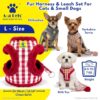 81W4yT5ItcL._SL1500_.jpg A+a Pets' Luxury Fur Harness & Leash Set for Cat & Small Dog | Lightweight, Escape Proof, Vest Combo (Red, L)