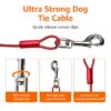 Amazon Basics Tie-Out Cable/ Leash for Dogs Up to 57 kg | 30 Feet | Red | Large Size | Durable Metal Clips for Quick and Easy Connections