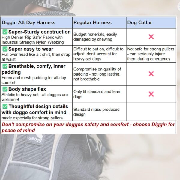 81XYNxORQSL._SL1500_.jpg Diggin All-Day Dog Harness - Adjustable, Durable & Reflective Vest Harness for Outdoors - High Denier Ripstop Fabric with Industrial Strength Nylon Webbing (Small | Medium, Sand Beige)